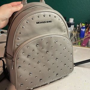 Michael Kors Ash Grey Leather Backpack